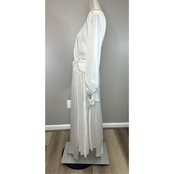 ACLER Cresta Satin Wrap Midi Dress Size 4 $520 - Picture 6 of 11